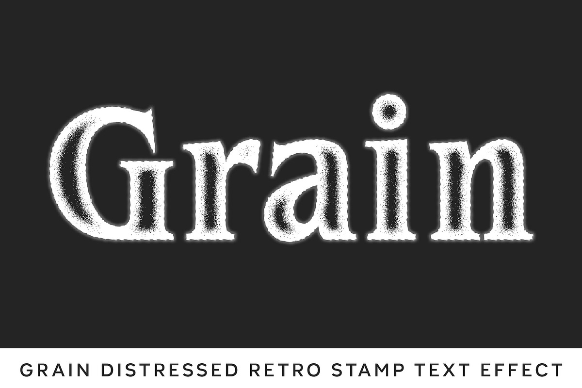 Grain Retro Stamp Text Effect, a Layer Style Add-On by studiogstock (Photo 2 of 2)