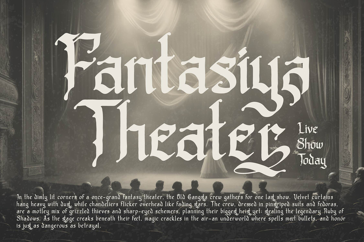 Old Gangstriad Blackletter Typeface, a Blackletter Font by Denustudios (Photo 4 of 14)