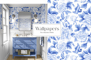 PEONIES AND BIRDS, a Pattern Graphic by Kate Demyanovska (Thumbnail 9 of 10)