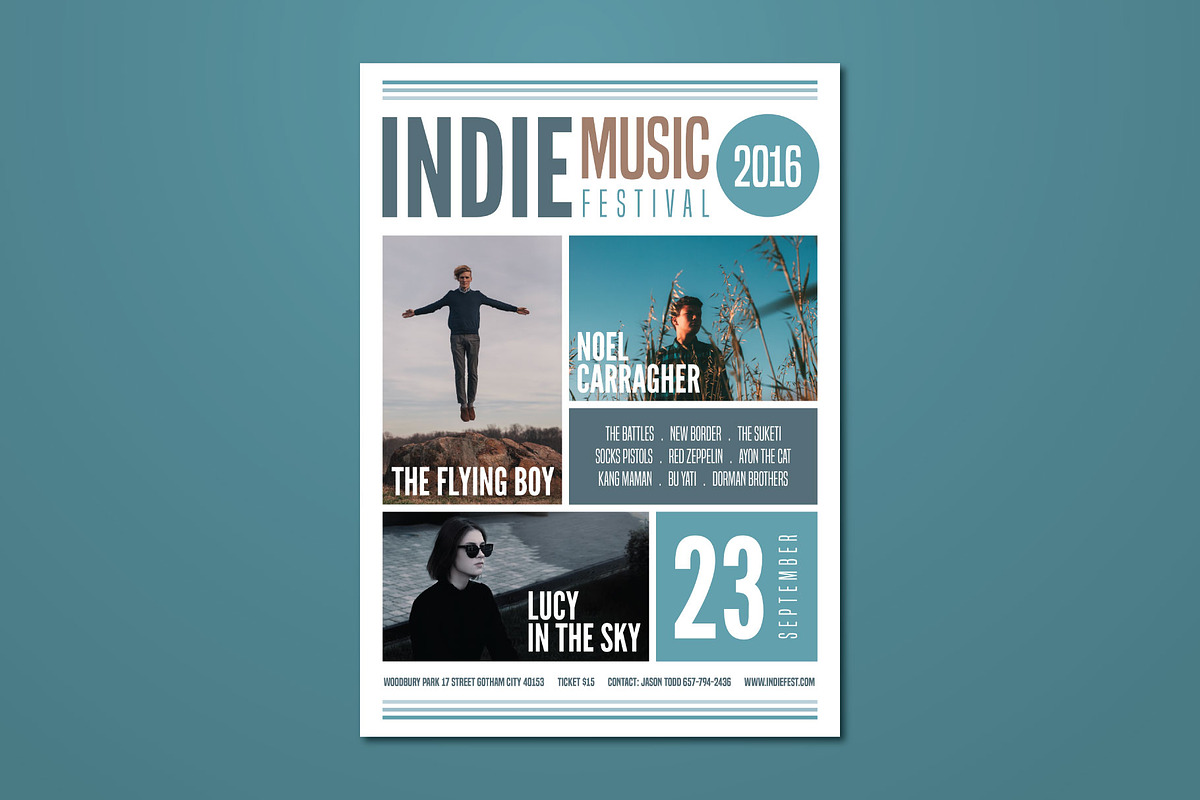 Indie Music Festival Flyer, a Flyer Template by ashenterprise (Photo 1 of 2)