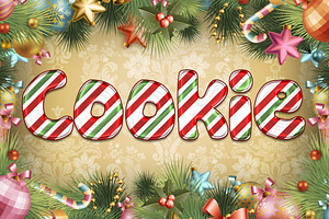 Candy Cane Text For Photoshop