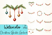 Festive Christmas Bauble Garland Cli, an Illustration by CrexoraLab (Thumbnail 1 of 5)