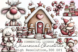 Whimsical Christmas Clipart, an Illustration by Sublimation Artist