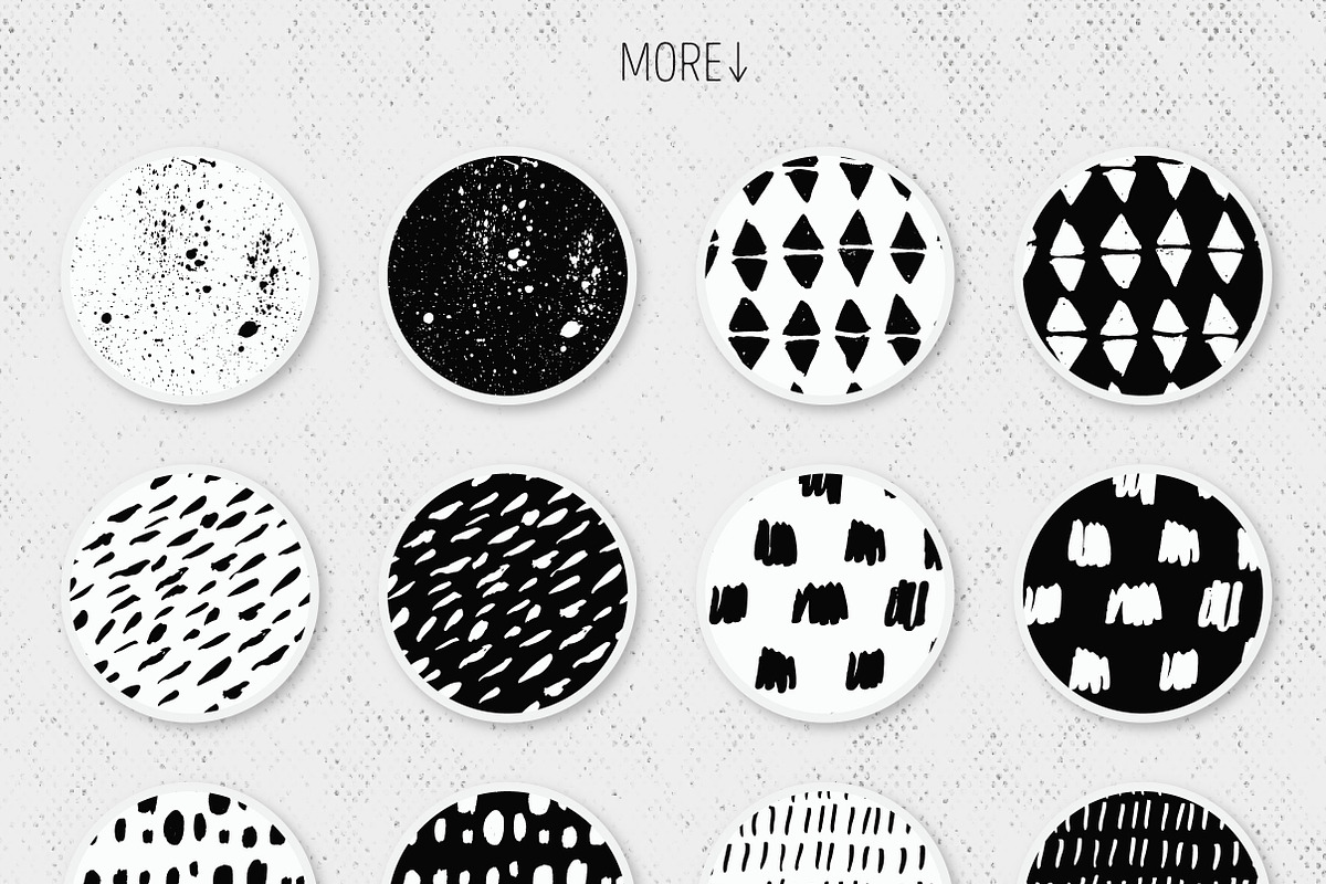 Black&White patterns + ink elements, a Pattern Graphic by Bosotochka♥Art (Photo 3 of 9)