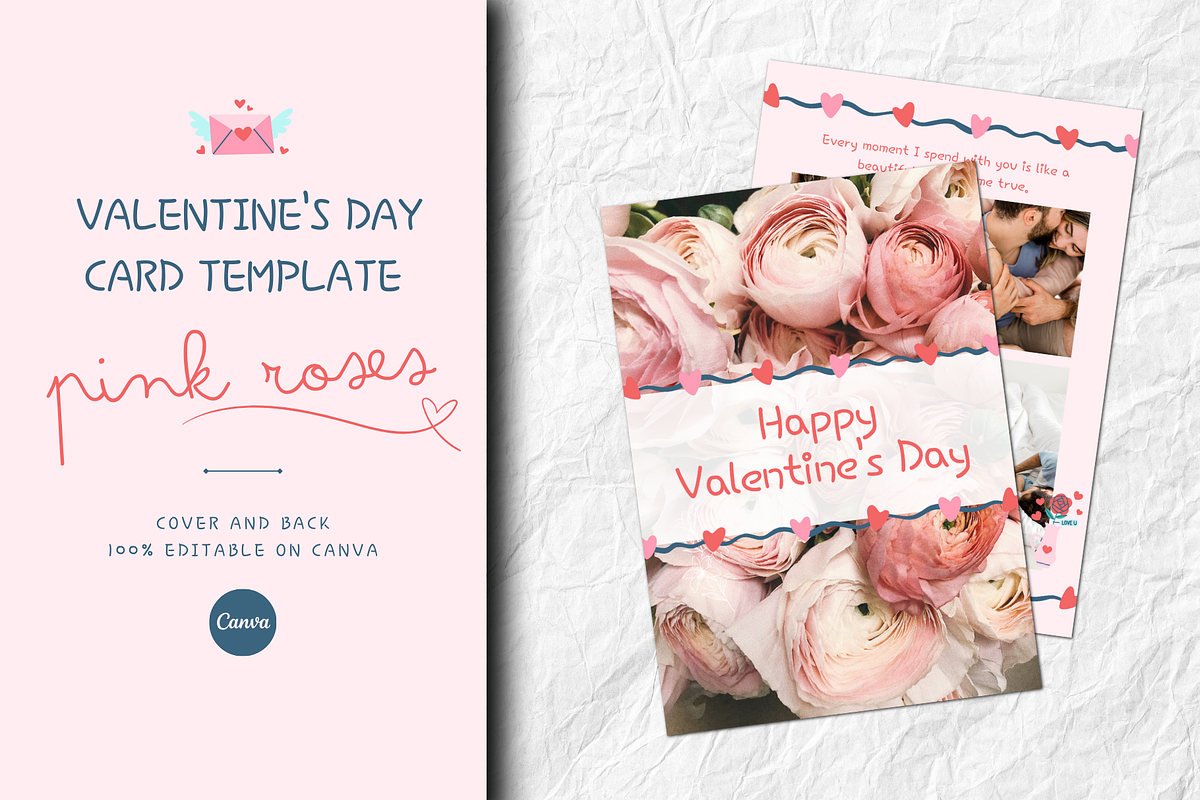 VALENTINE'S DAY CARD CANVA TEMPLATE, a Card Template by The Little Lily Studio (Photo 1 of 5)