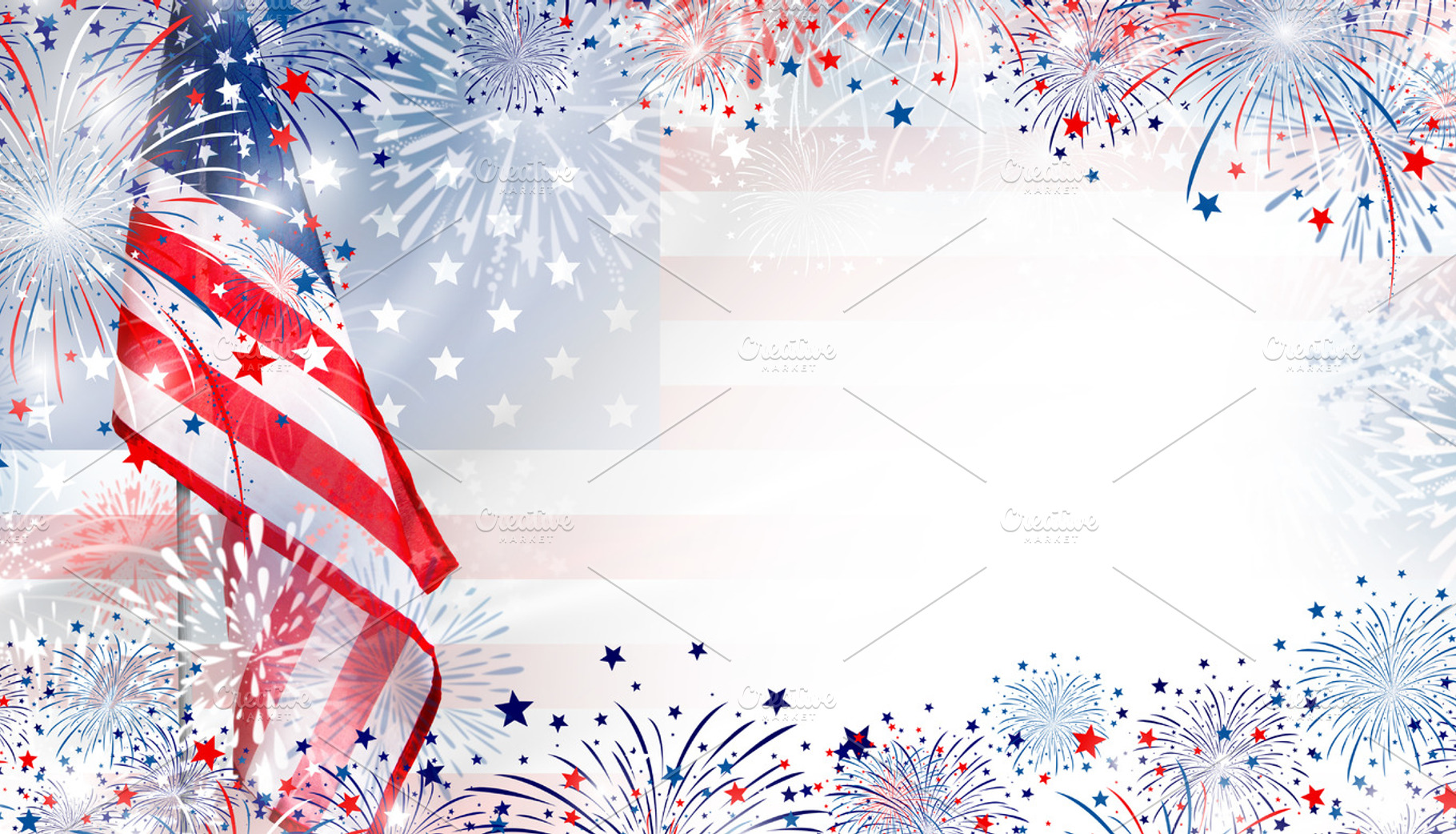 Usa flag with fireworks background stock photo containing abstract and ...