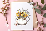 Yellow Flowers Spring Clipart, an Illustration by SinaCreation (Thumbnail 6 of 11)