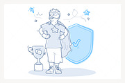 Superhero Kid Rewards Cup and Shield, a Graphic by PixelBender (Thumbnail 1 of 5)