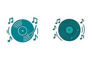 Vintage vinyl records spinning on, an Illustration by ZinetroN