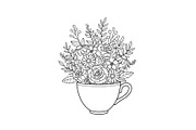 Floral Teacup Line Art Bundle, an Illustration by Gfx_Store (Thumbnail 21 of 51)