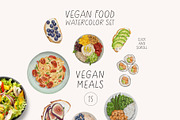 VEGAN FOOD watercolor set, a Food Illustration by Yuliia Lashevska (Thumbnail 9 of 14)
