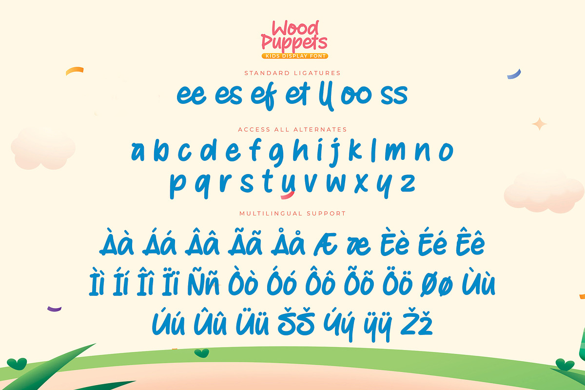 Wood Puppets – Kids Display font, a Handwritten Font by Gassstype (Photo 7 of 8)