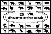 Set 25 silhouettes extinct animals, an Icon by kozyrevaelena (Thumbnail 1 of 4)