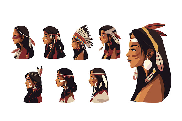 Native Women Illustration Set preview 2