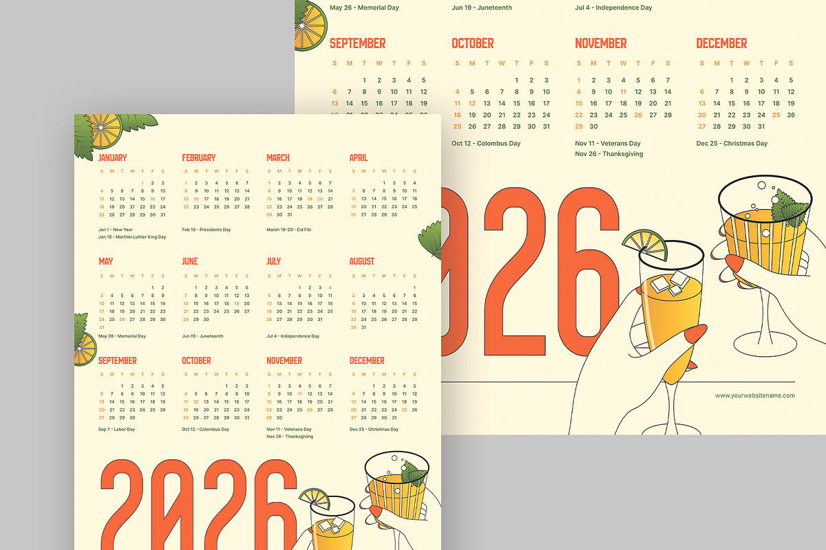 Creative 2026 Wall Calendar, a Stationery Template by Neermana (Photo 2 of 4)