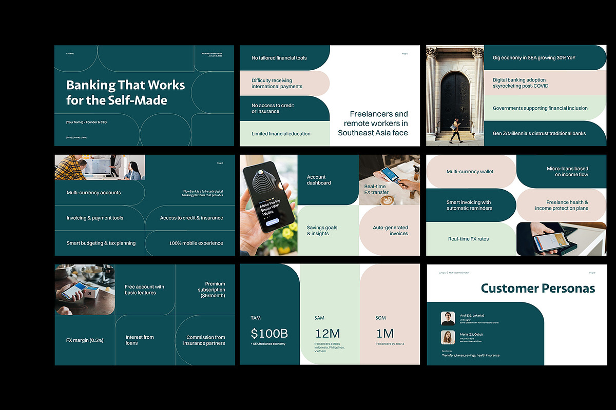 LunaPay Fintech Pitch Deck GSL, a Presentation Template by Neermana (Photo 2 of 4)