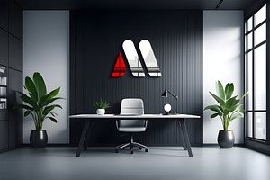 Modern Office Wall Logo Mockup