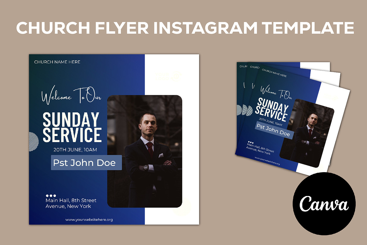Church Flyer Canva Template, a Social Media Template by Sipi_Graphics (Photo 1 of 3)