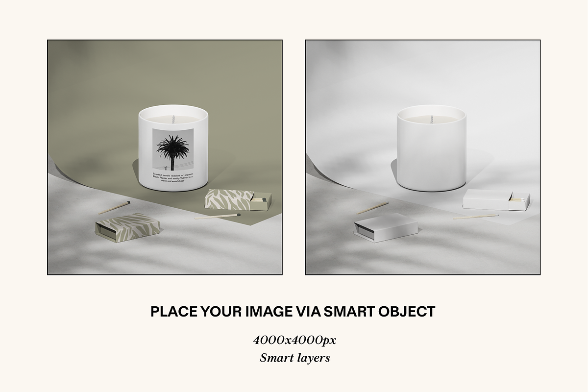 NMC - 01 Candle & matchbox mockup, a Packaging Mockup by NOMINA (Photo 2 of 3)