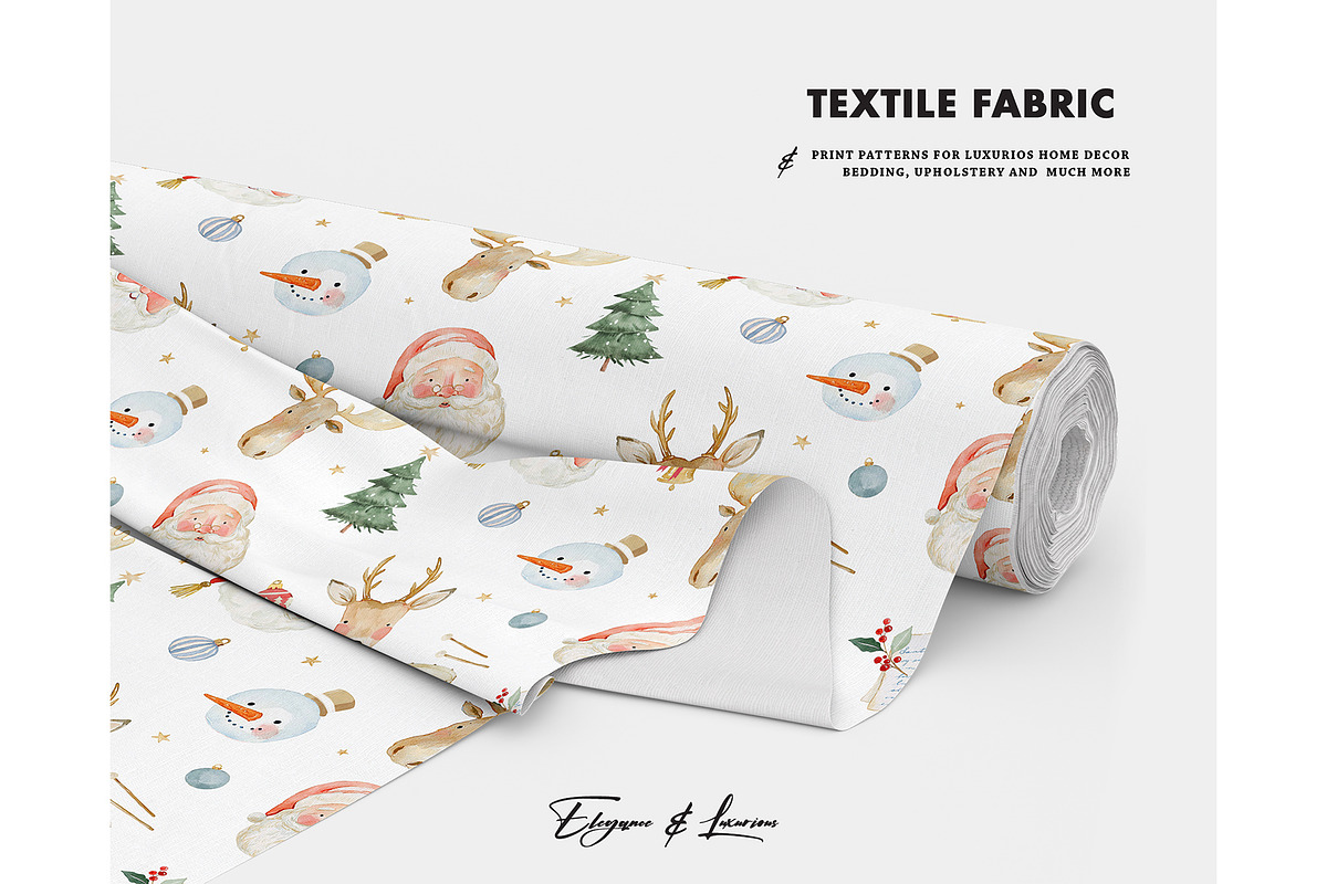 Vintage Christmas Santa face pattern, a Pattern Graphic by Milatoo (Photo 3 of 4)
