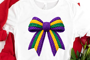 Faux Yarn Mardi Gras Coquette Bow, an Illustration by DreamCafeArt (Thumbnail 4 of 8)