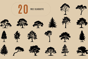 Tree silhouette set