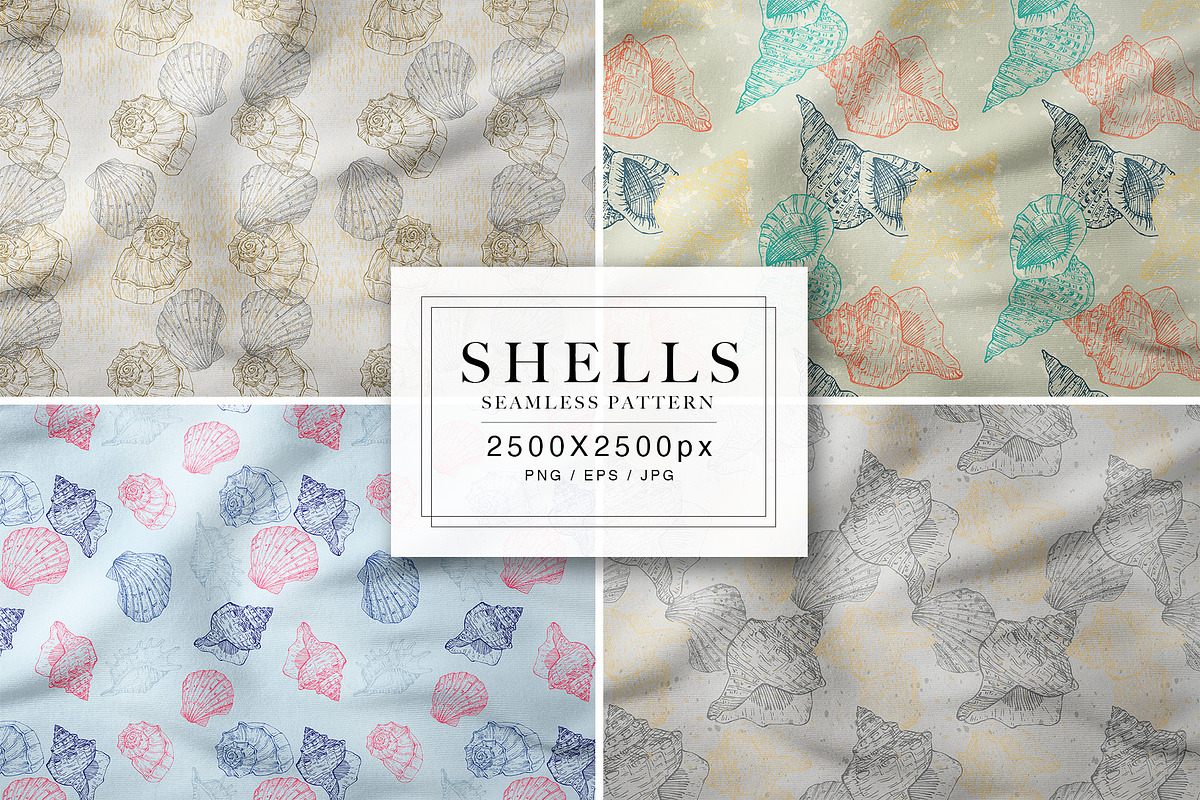 Shells Seamless Pattern, a Pattern Graphic by Samira