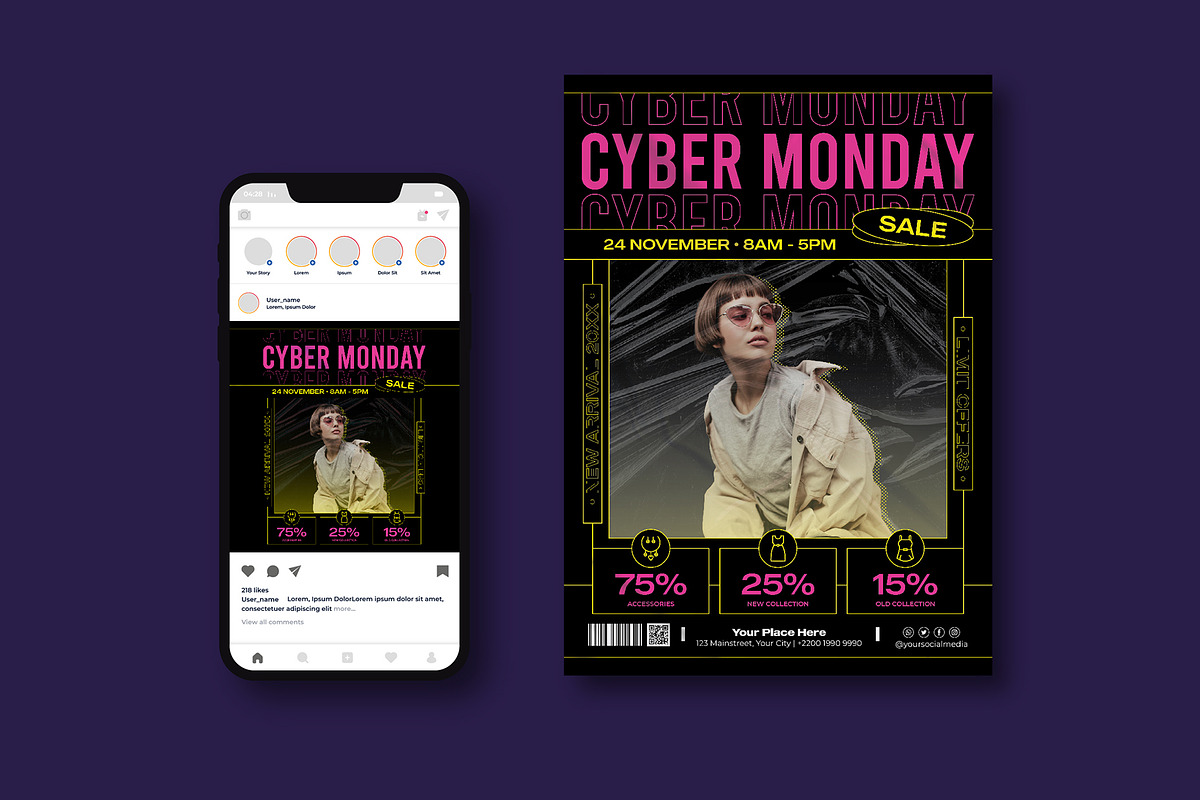 Cyber Monday Flyer, a Flyer Template by iDoodle Studio