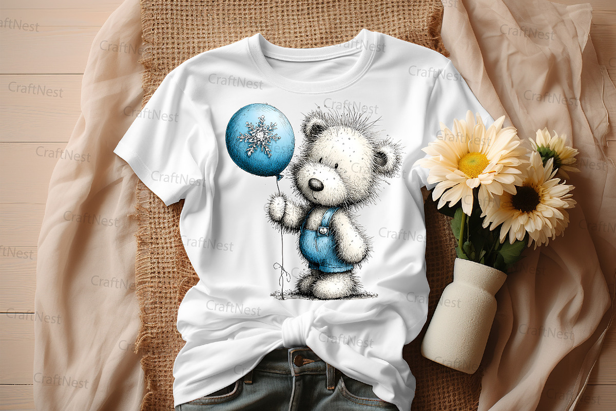 Christmas Teddy Bear Blue Clipart, an Illustration by Craft Nest (Photo 9 of 9)