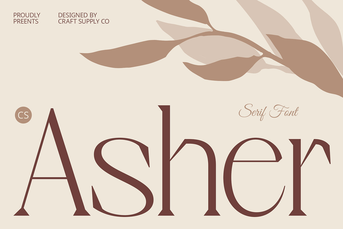CS Asher – Elegant Font, a Serif Font by Craft Supply Co. (Photo 1 of 8)