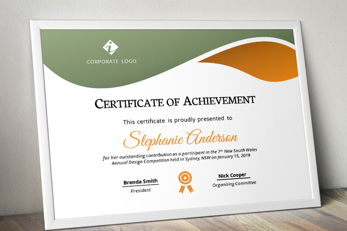 Beautiful simple certificate (pptx), a Stationery Template by Inkpower (Photo 2 of 6)