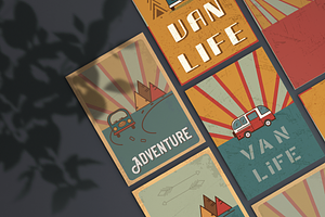 Van Life Adventure Retro Posters