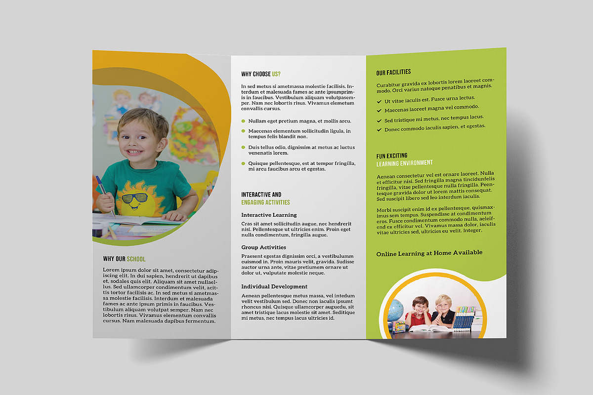 School Admission Trifold Brochure, a Brochure Template by retrographix (Photo 4 of 4)