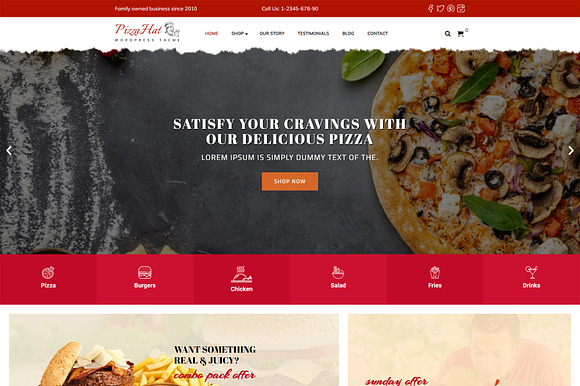 PizzaHat Restaurant Theme preview 7
