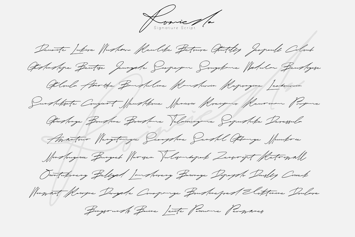 Romieda | Signature Script, a Script Font by Mozyen Studio (Photo 6 of 11)