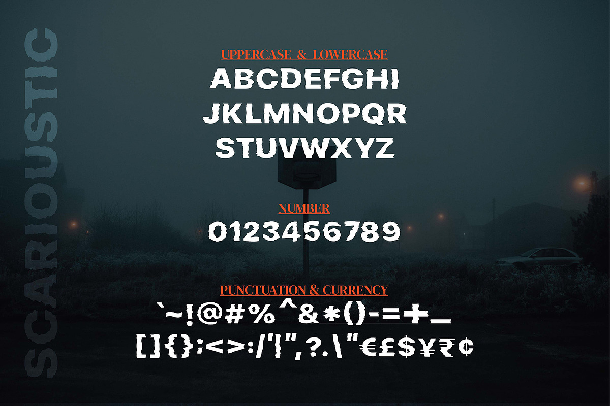 Scarioustic - Spooky Halloween Font, a Sans Serif Font by Iwanistic (Photo 2 of 11)