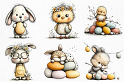 Whimsical Easter Farm Animal Clipart, an Illustration by Craft Nest (Thumbnail 6 of 11)