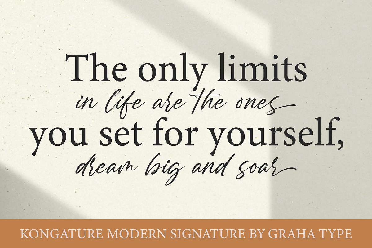 Kongature - Modern Signature, a Script Font by Graha Type (Photo 2 of 12)