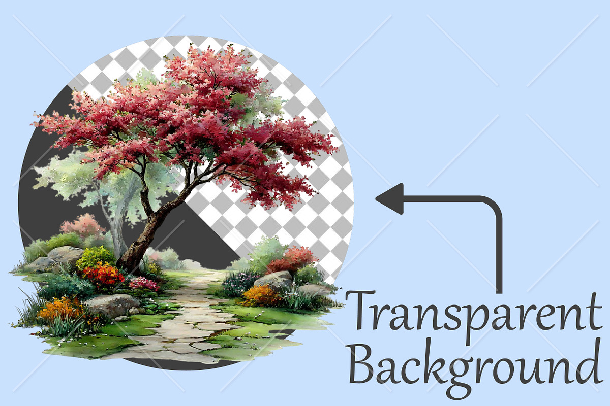 Whimsical Spring Landscape Clipart, a Seasonal Illustration by Canvas Craft (Photo 2 of 10)