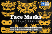 Facial Masks Photoshop Stamp Brushes, a Brush Add-On by ArtistMef (Thumbnail 1 of 4)