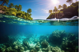 Caribbean sea view. Generate Ai, a Nature Photo by Ylivdesign