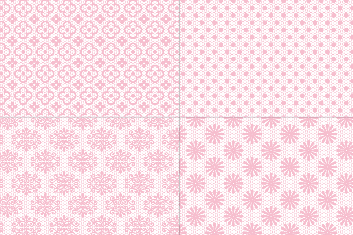 Seamless Pink Lace Patterns preview 5