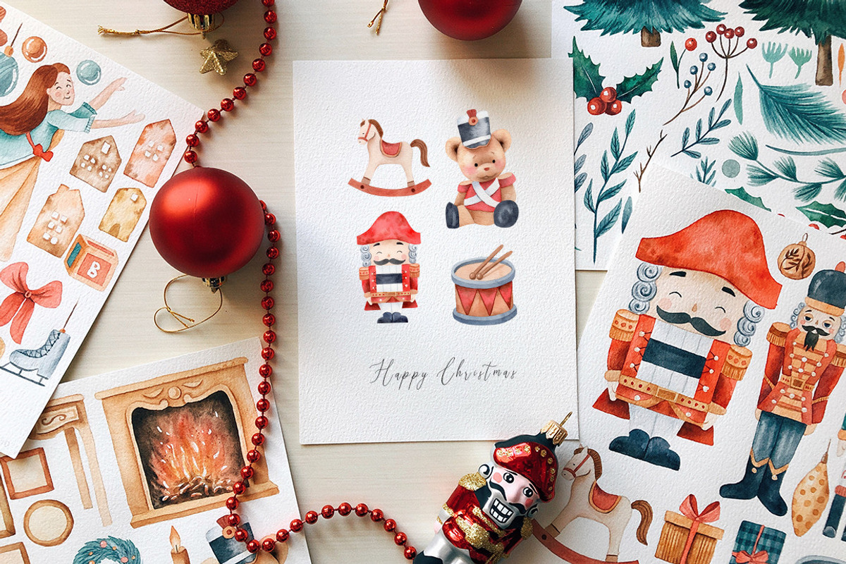 Christmas Nutcracker Watercolor Set, a Decorative Illustration by Art Dari Autumn (Photo 9 of 19)