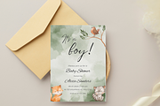 Woodland Boy Baby Shower Invitation, an Invitation Template by SweetDesigncraft (Thumbnail 1 of 4)