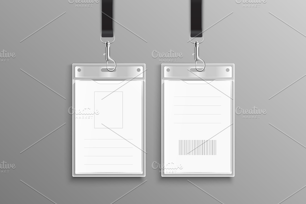 Blank ID card badge mockup, an Object Illustration by Yayasya
