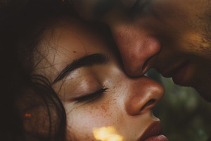 Vibrant intimate couple love scene, a Person Photo by Atmos Studio