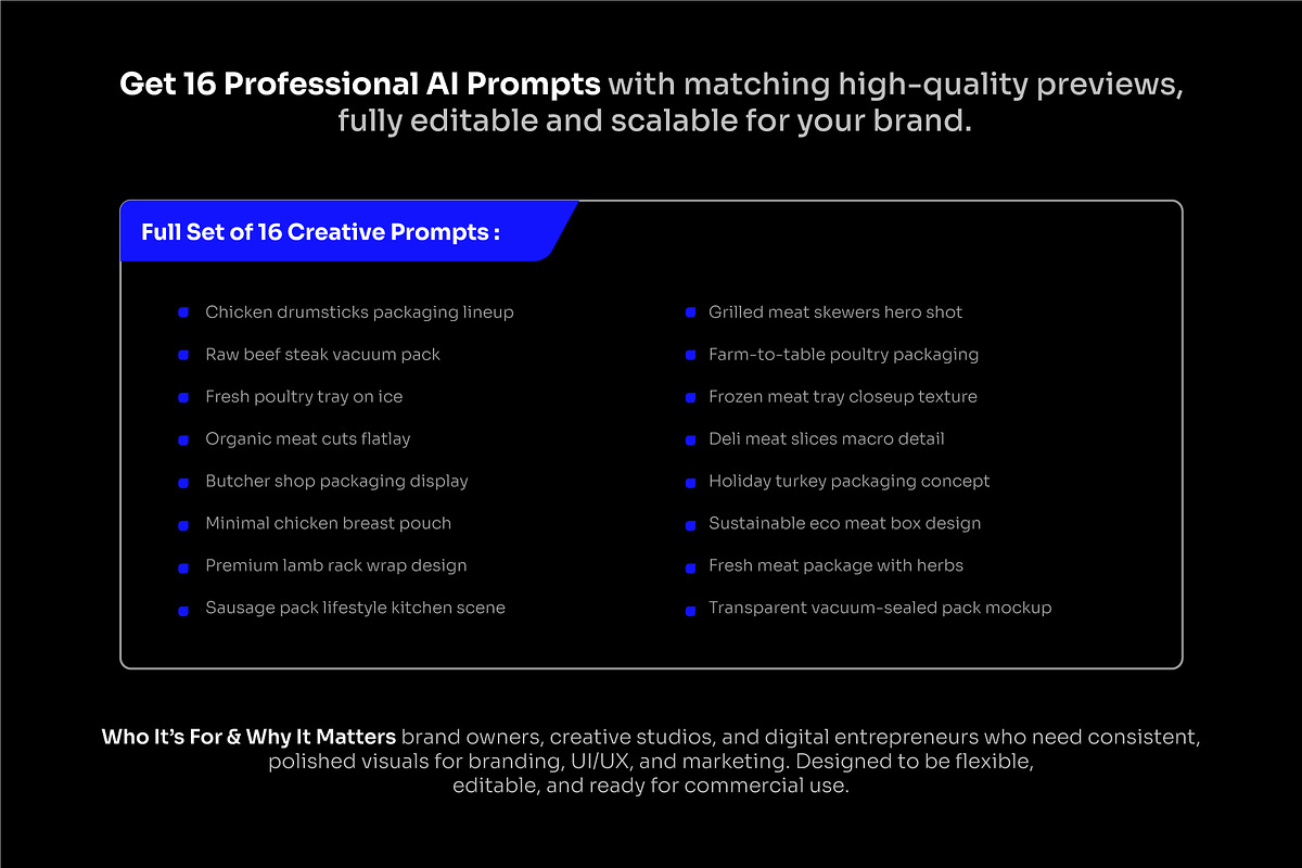 Poultry & Meat Packaging AI Prompt, a Food & Drink Photo by cidcud_graphic (Photo 2 of 2)