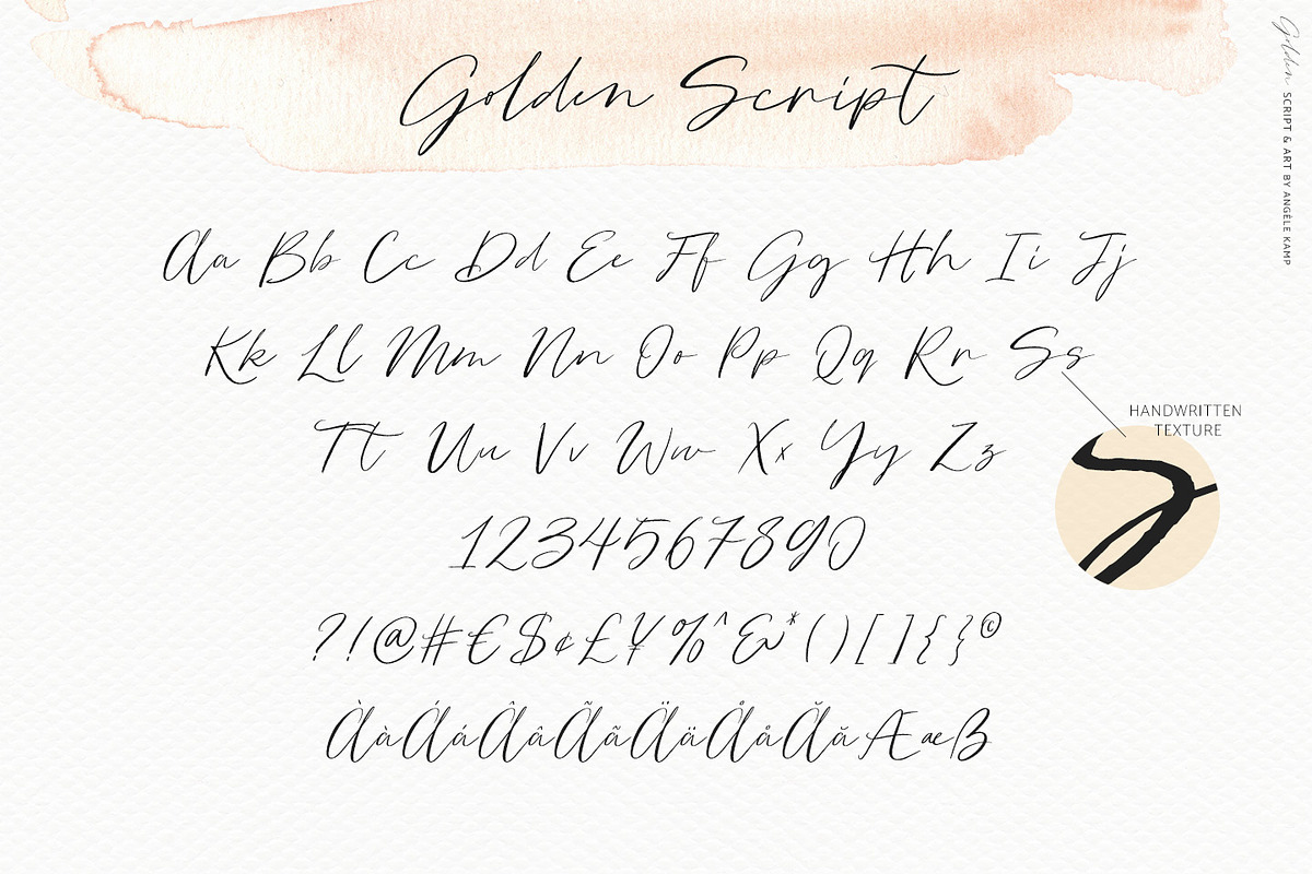 Golden, a romantic script & art, a Script Font by Angele Kamp (Photo 12 of 13)