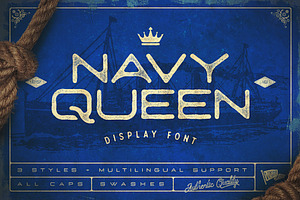 Navy Queen Display Font, a Sans Serif Font by Vintage Type Company
