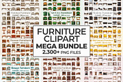 Furniture Clipart Mega Bundle, an Object Graphic by Project Deco (Thumbnail 1 of 5)